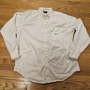 British Khaki Robert Lighton White Button Down Long Sleeve Shirt Men's Size XL